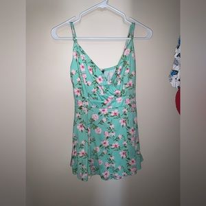 Floral shorts romper